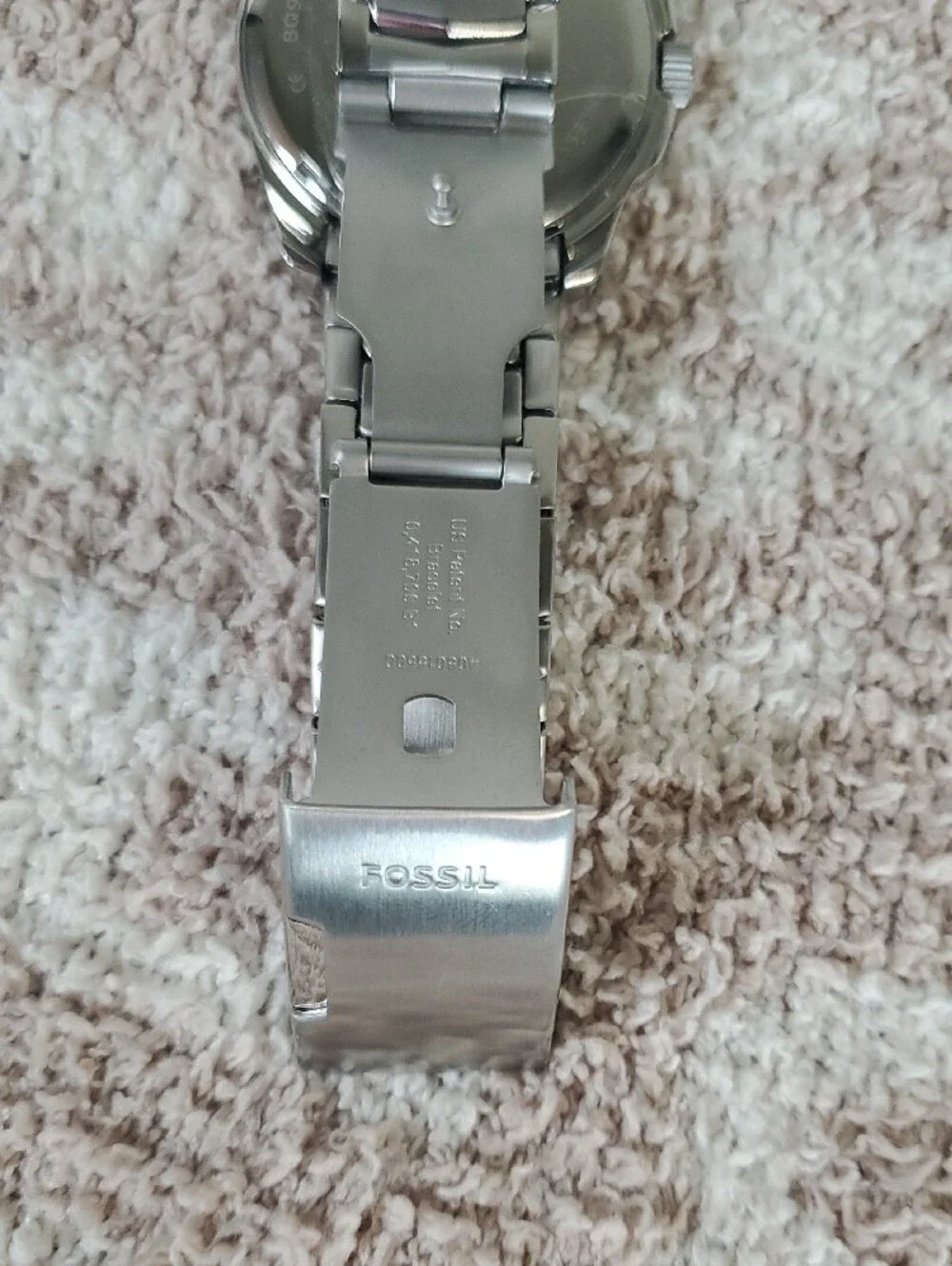 NWT Fossil BQ9419 Men's Stainless Steel Silver Watch with Black Dial
